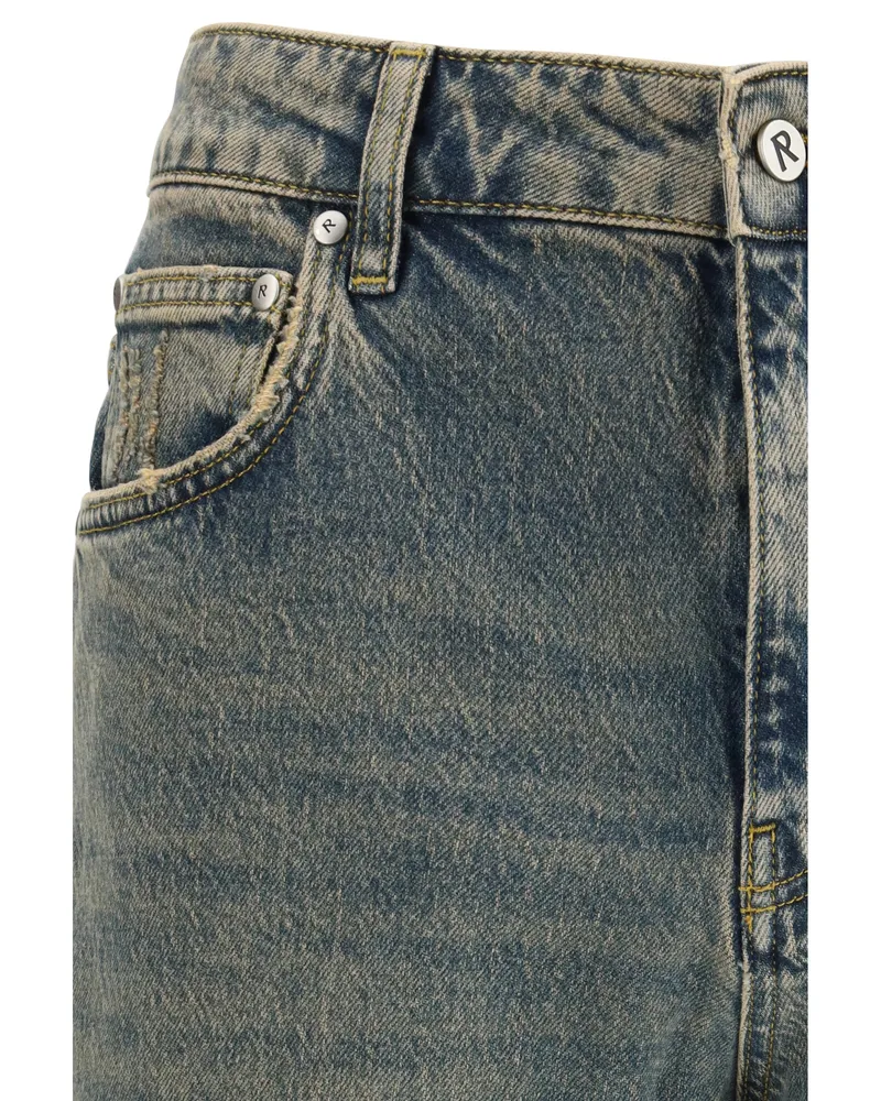 REPRESENT Men's Straight Leg Jeans Blue Cream Cotton Blue