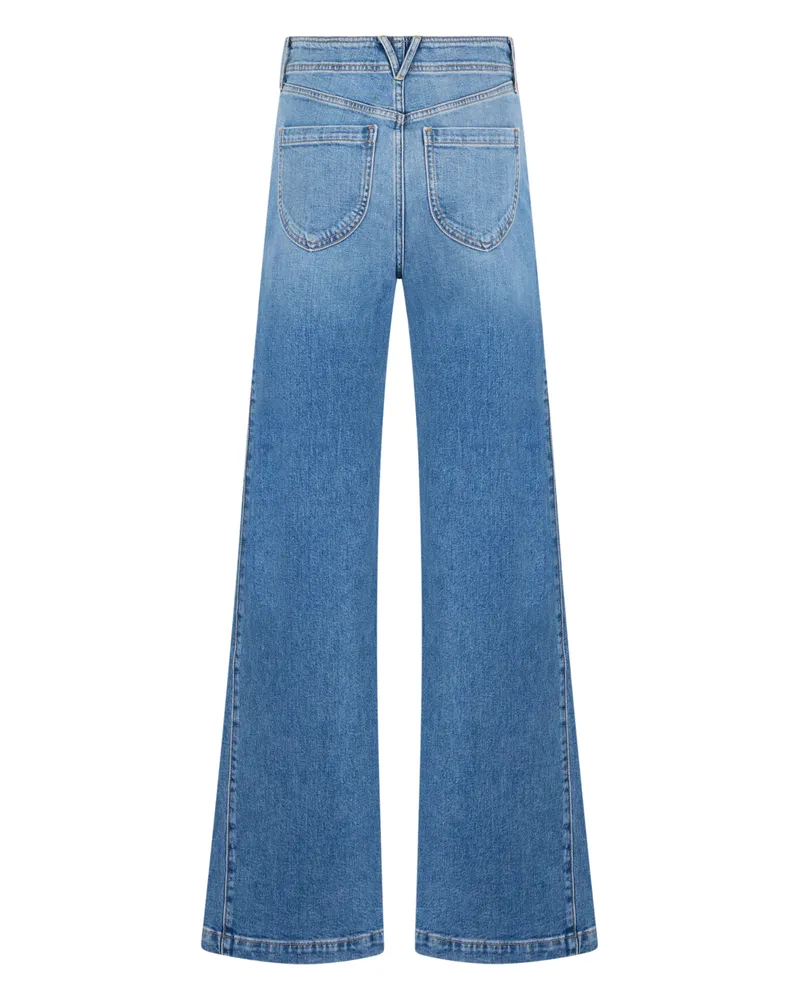 Veronica Beard Flared High-Waist Jeans — Blue Blue