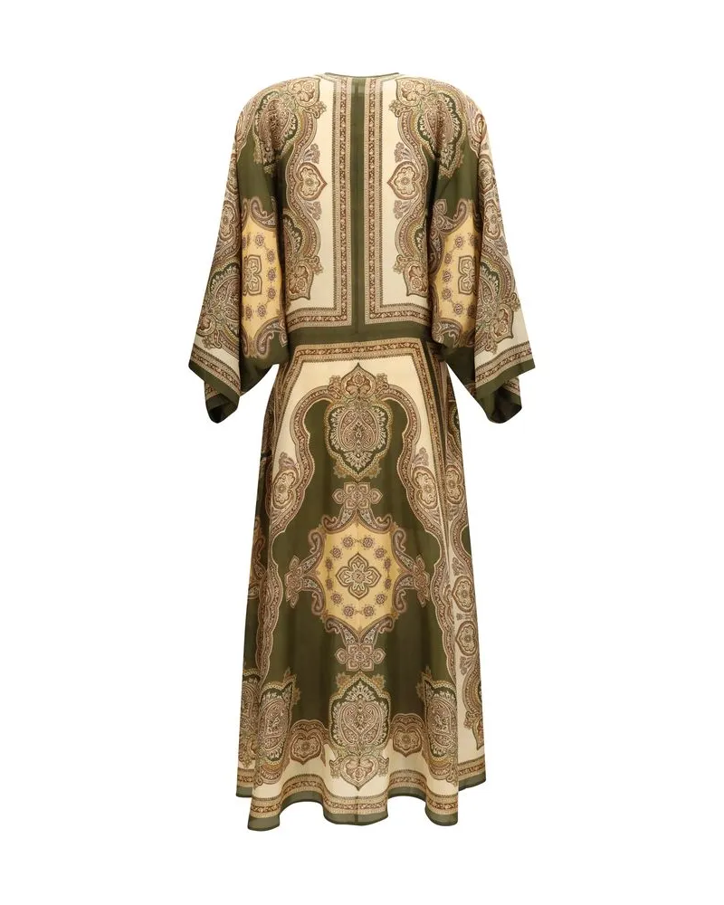 Zimmermann Women's Multicolor Silk Casual Dress Olive