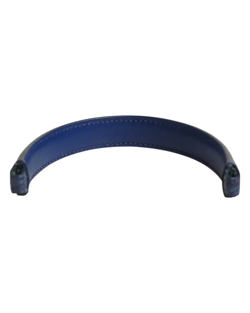 Dolce & Gabbana Blue Large Ayers Leather Bag Handle Women Shoulder Strap Accessory Blue