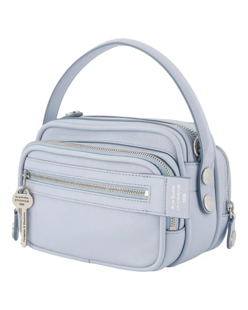Acne Studios Unisex Camero Kit V Shoulder Bag Leather Blue Calfskin Shoulder-hobo-bags Blue