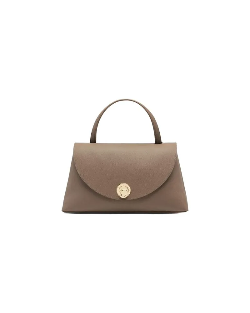 Coccinelle Women's Top Handle Bag Warm Taupe-Rosette Bovine Leather - Top-Handle-Bags Taupe/rosette Taupe