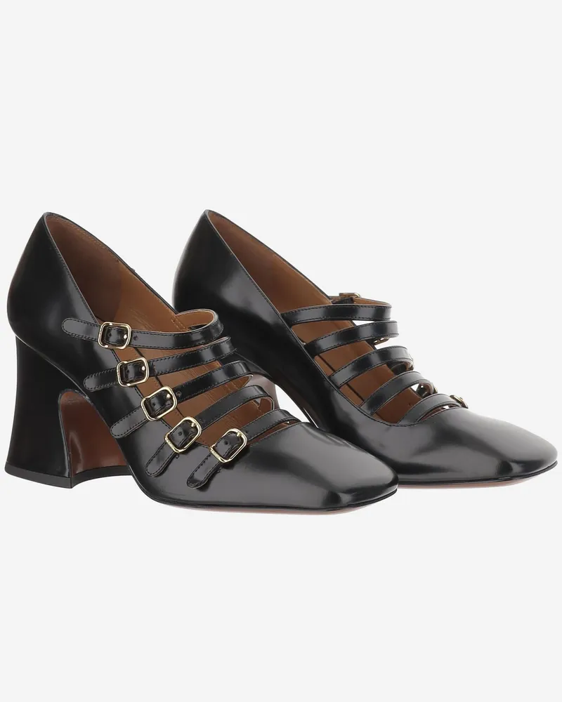 Chloé Women's  Janis Shiny Leather Pumps Black Black