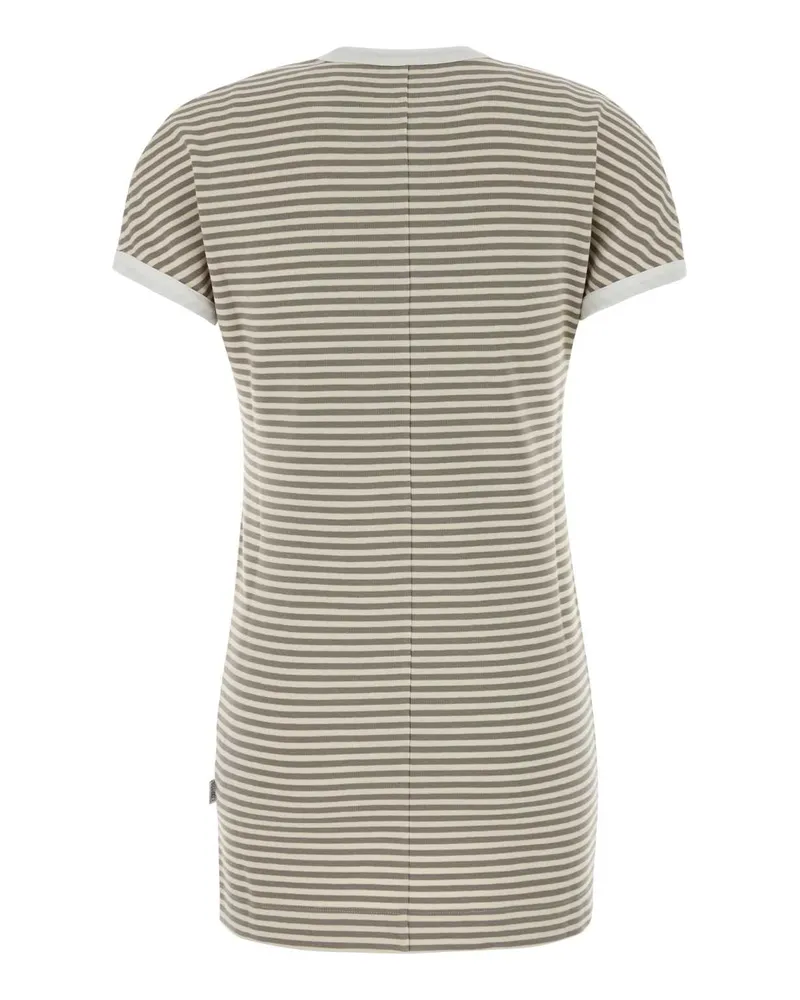 Maison Margiela Women's Embroidered Stretch Cotton Mini Dress Gialloblubiancosporco Cotone Elastan Abiti Beige