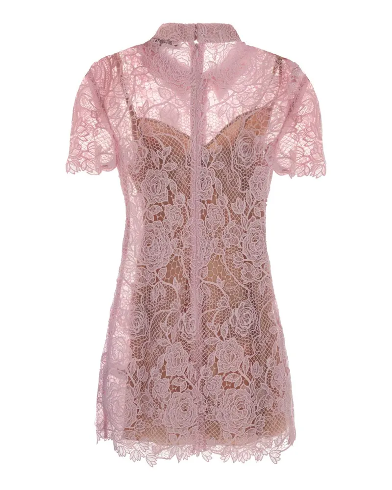Self-Portrait Lace Dress — Pink Pink