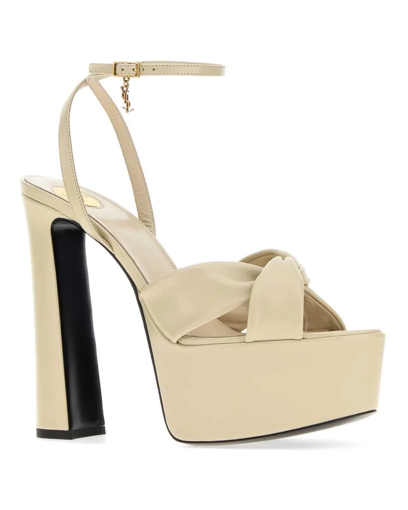 Saint Laurent Women's Sand Leather Franciane Sandals Lightmarblewhite Sandali Beige