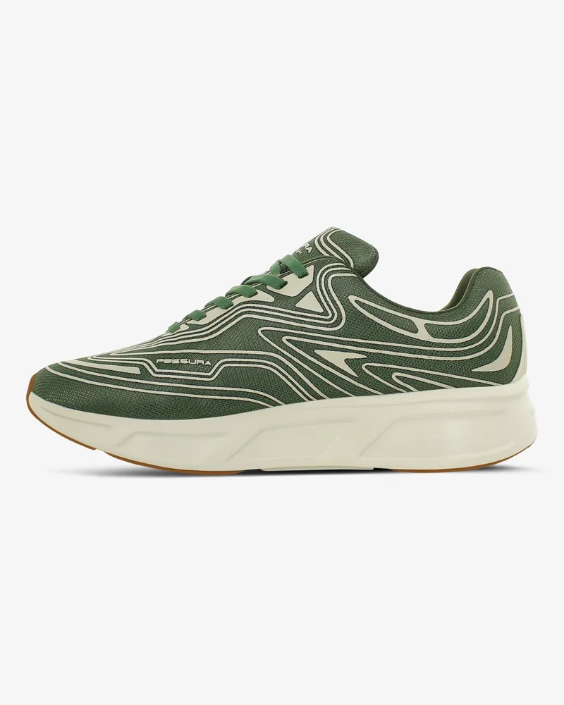 Fessura Women's Walk #01 07 Military-Milk Running Sneakers Green