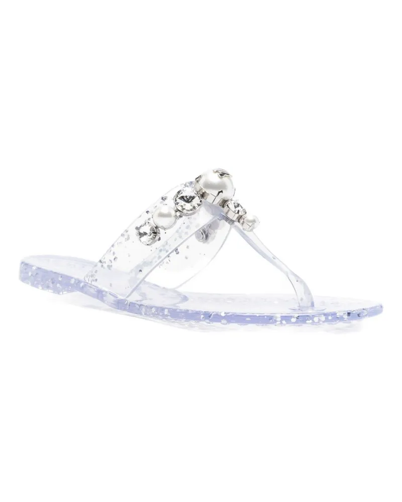 Casadei Embellished Thong Sandal — white White