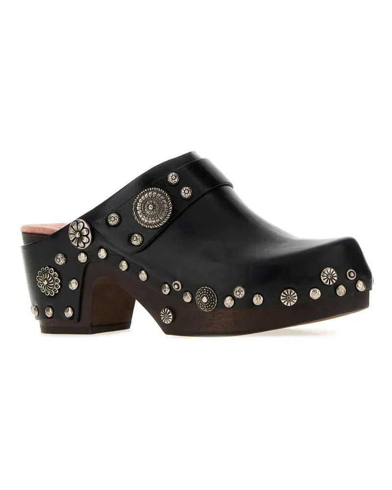 Chloé Studded Leather Clog Boot — Black Black