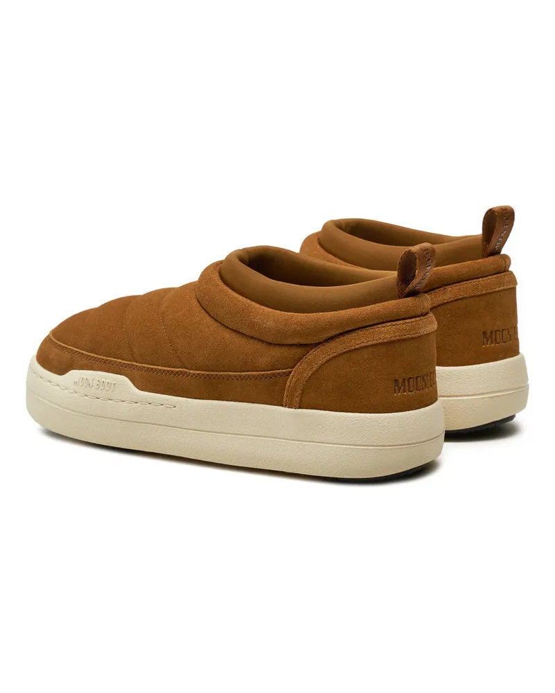 Moon Boot Men's Park Soft Suede Sneakers Brown Shoes Brown