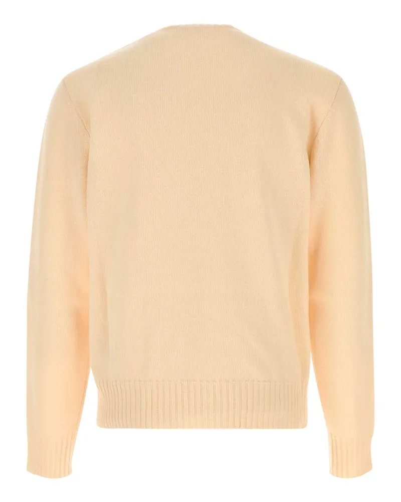 Valentino Garavani 6v3kc33lar8 581 Burro Exterior: Virgin Wool Maglieria Sweater Beige