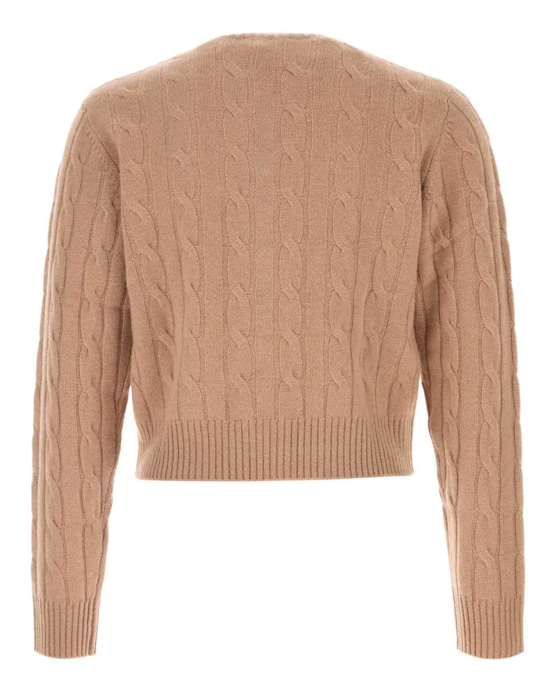 SPORTY & RICH Men's Camel Cashmere Blend Cardigan Exterior: Wool Maglieria Camel