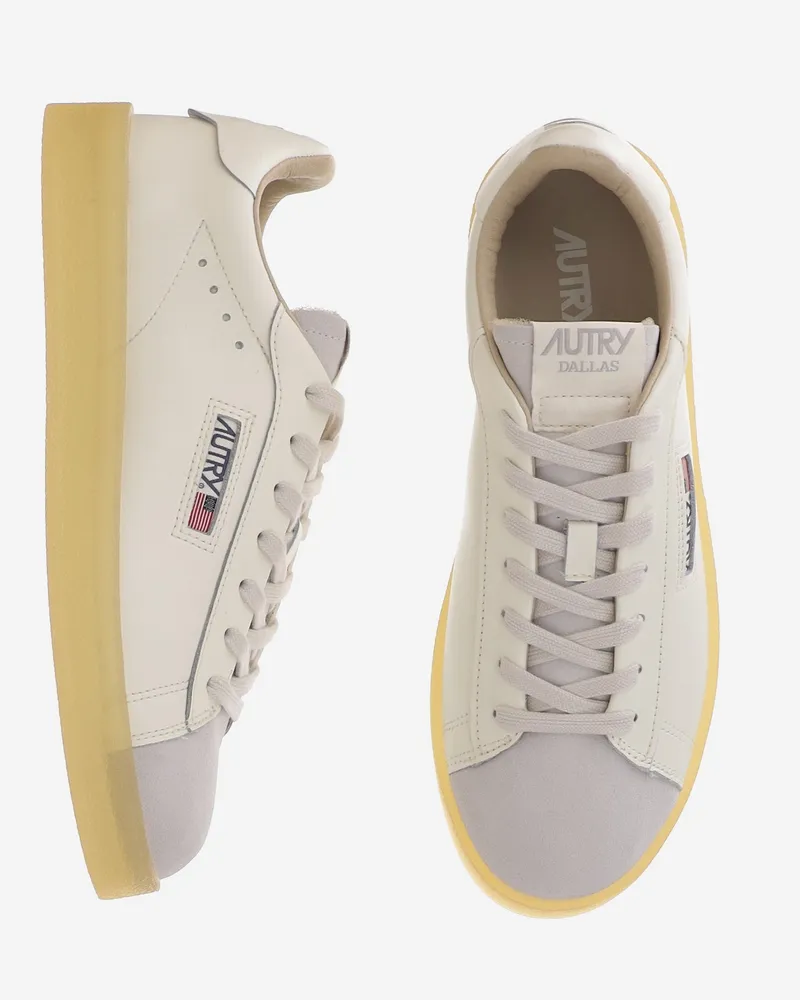 AUTRY Men's Sneakers Dallas Low Leather Multicolour Cow Trainers White