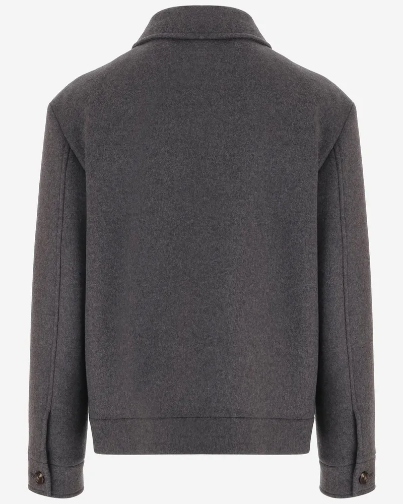Valentino Garavani Men's Jacket Wool-Cashmere Blend Grey Gray
