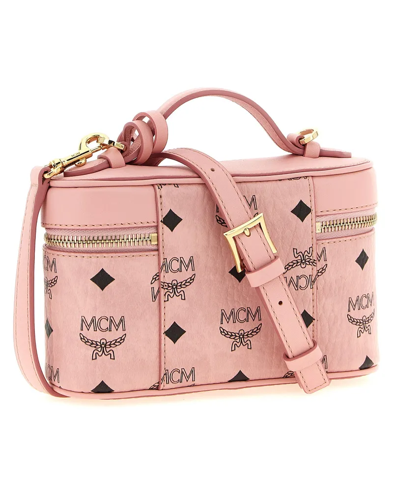 MCM Aren Canvas Top Handle Bag — Pink Pink