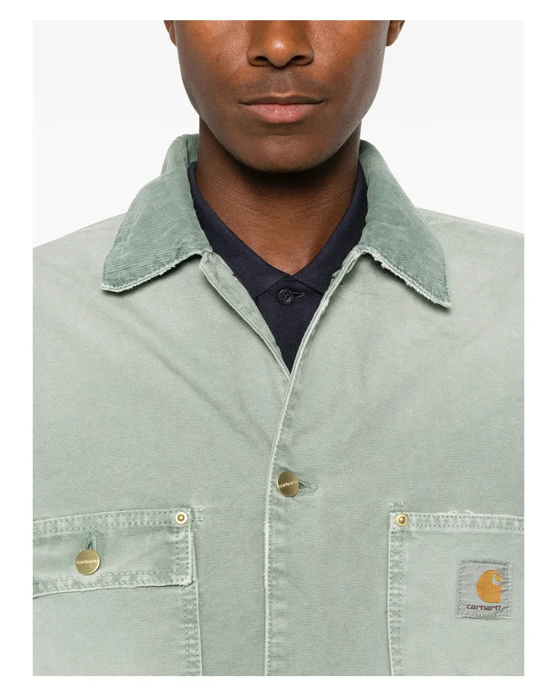 Carhartt WIP Cotton Canvas with Corduroy Collar Shirt Jacket — Green Green