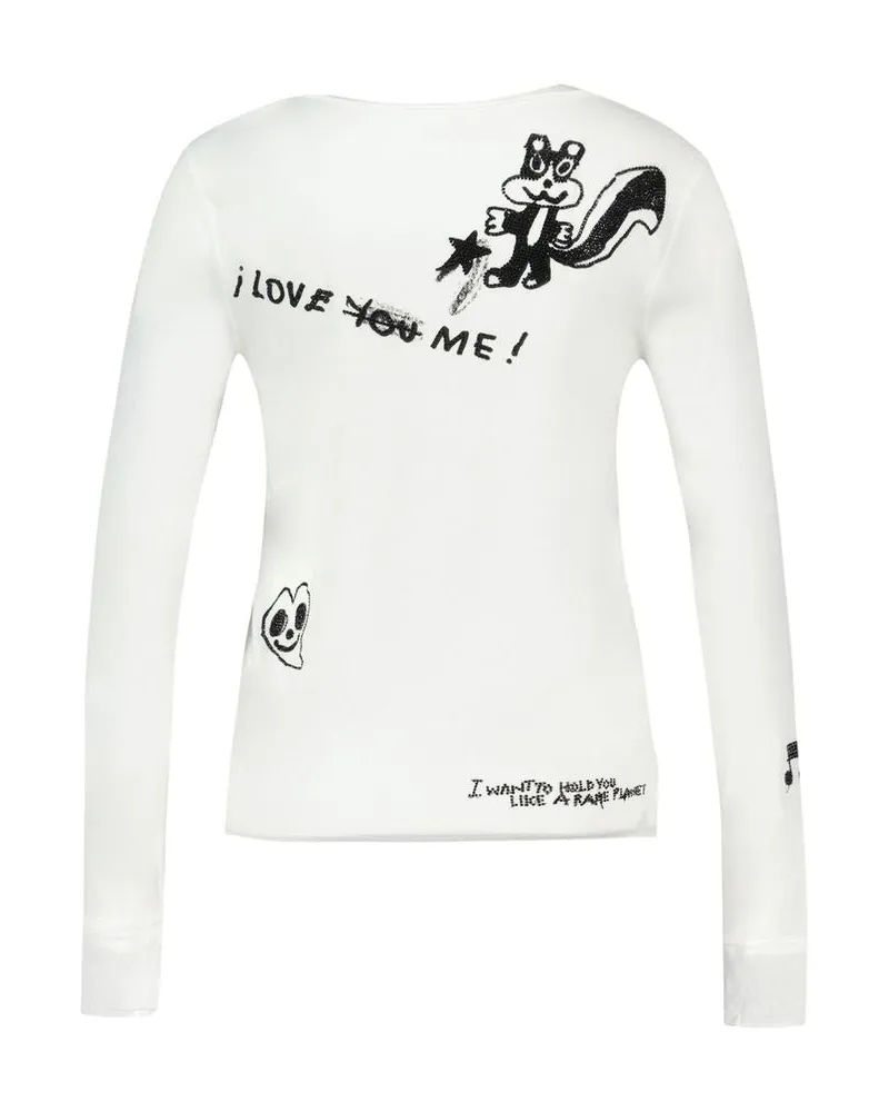 Zadig & Voltaire Women Tunisien Happy T-Shirt -  Cotton White Ready-To-Wear T-Shirts White