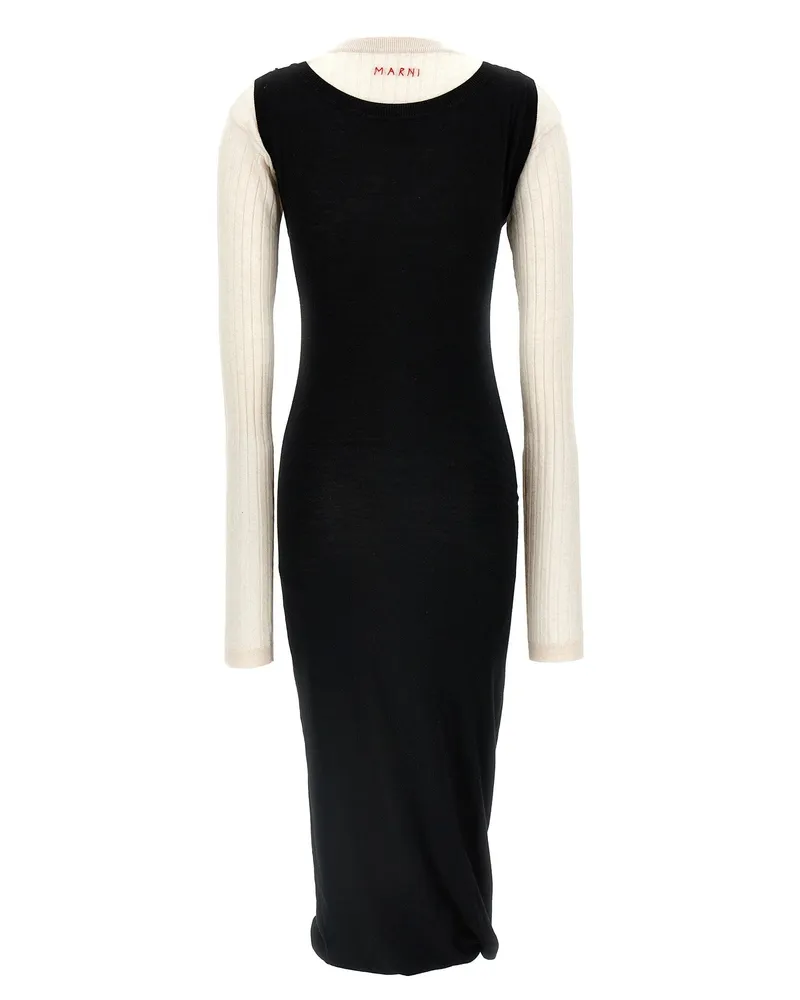 Marni Wool Multi-Layered Dress — Black Black