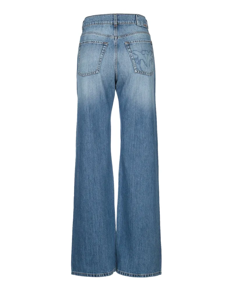 Pinko Women's Wanda Wide Leg Medium Wave Pjo Jean Blue