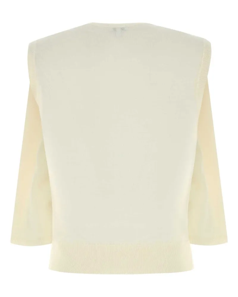 Loewe Women's Ivory Wool Vest White Exterior: Maglieria Beige