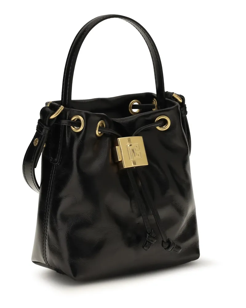 Balmain Women's Pulse Bucket Bag Noir Calf Leather Bos Taurus Black
