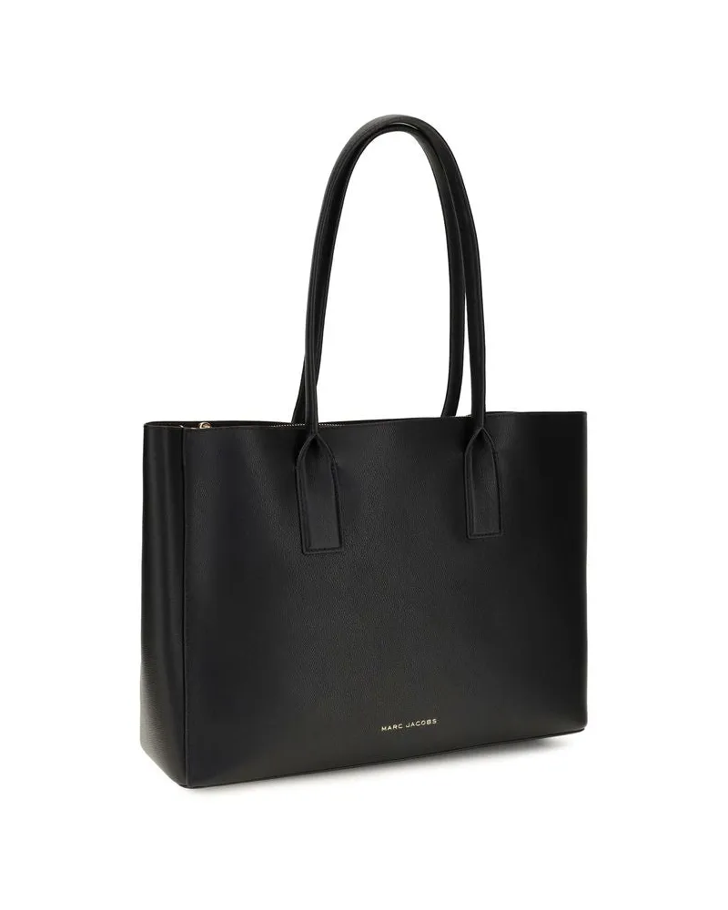 Marc Jacobs Hammered Calf Leather Tote Bag — Black Black