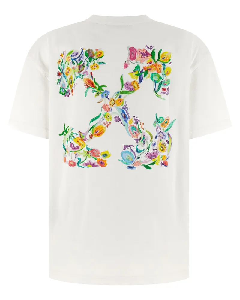 OFF-WHITE Logo-Print Cotton T-Shirt — white White