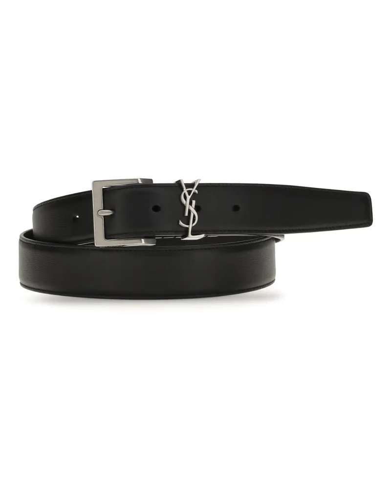 Saint Laurent Cassandre Vadim Belt — Black Black