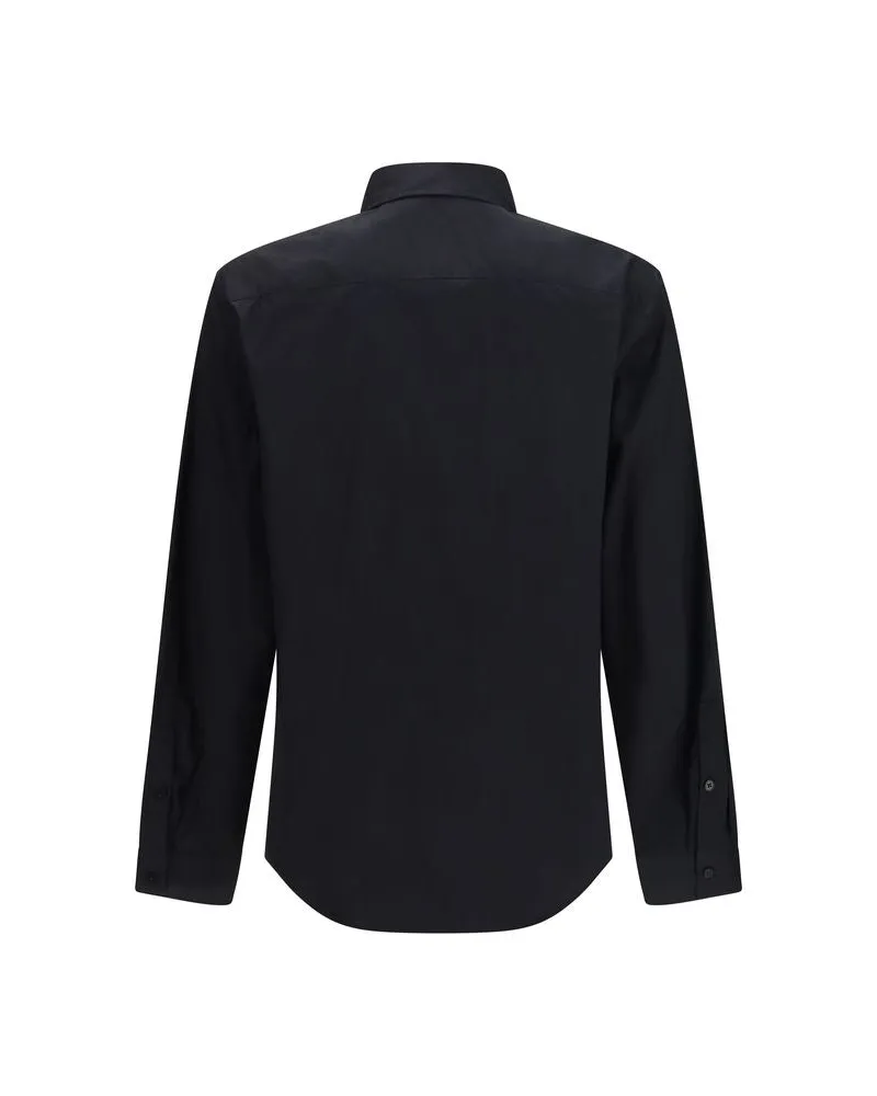 Versace Jeans Men's Black Cotton Dress Shirt Black