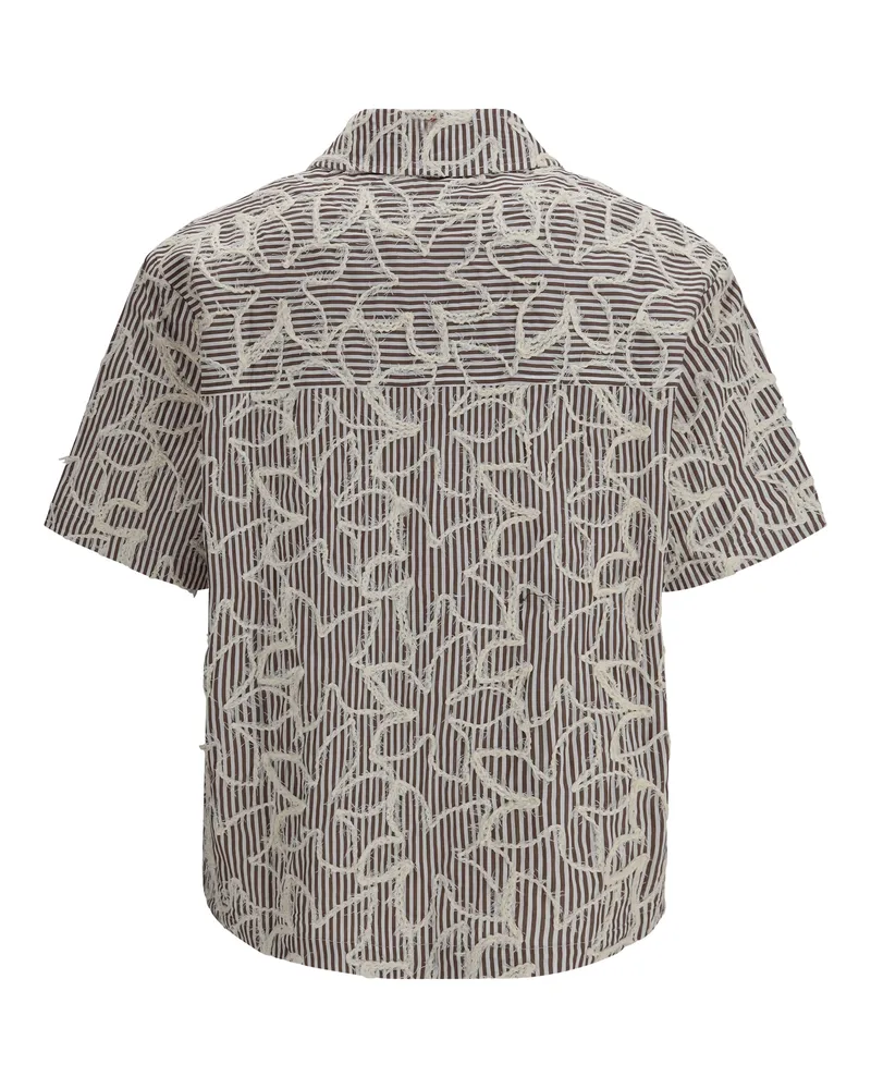 Séfr Men's Dayot Shirt By The Pool Stripe Cotton; Polyester Gray