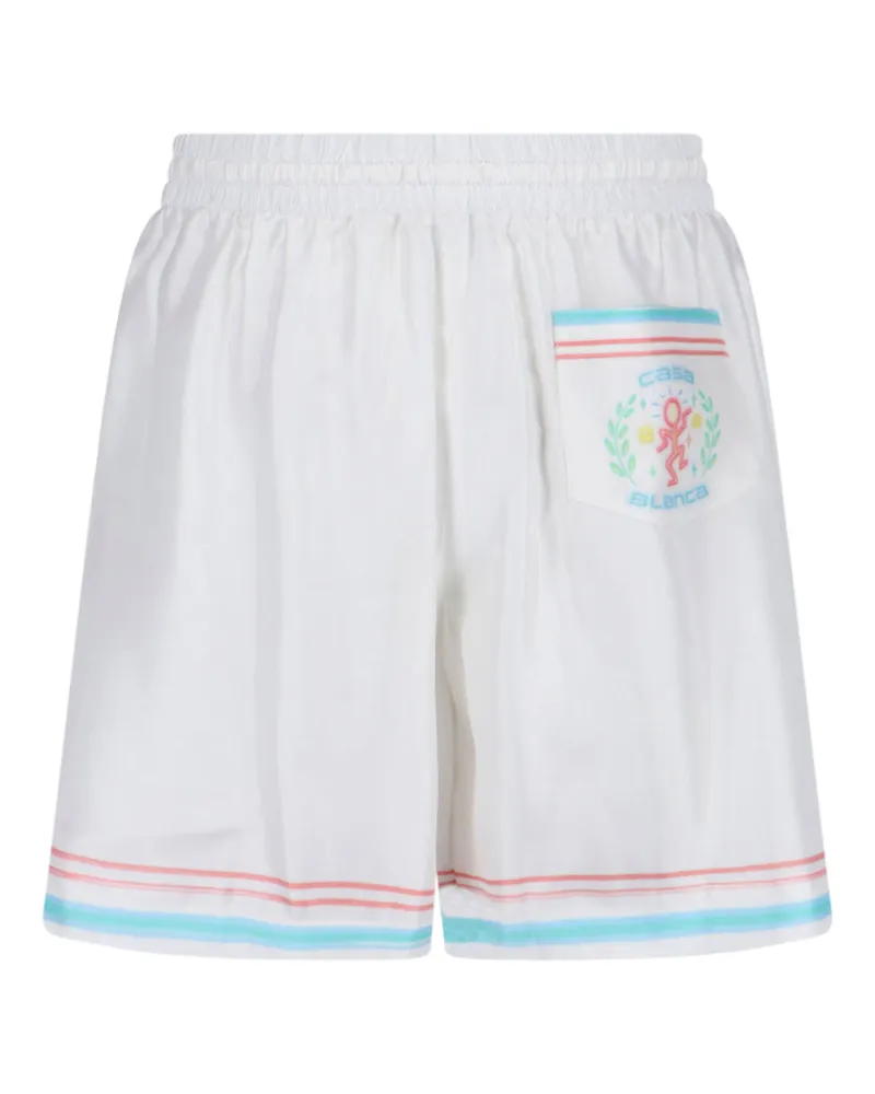 Casablanca Paris Men Trousers White Silk White
