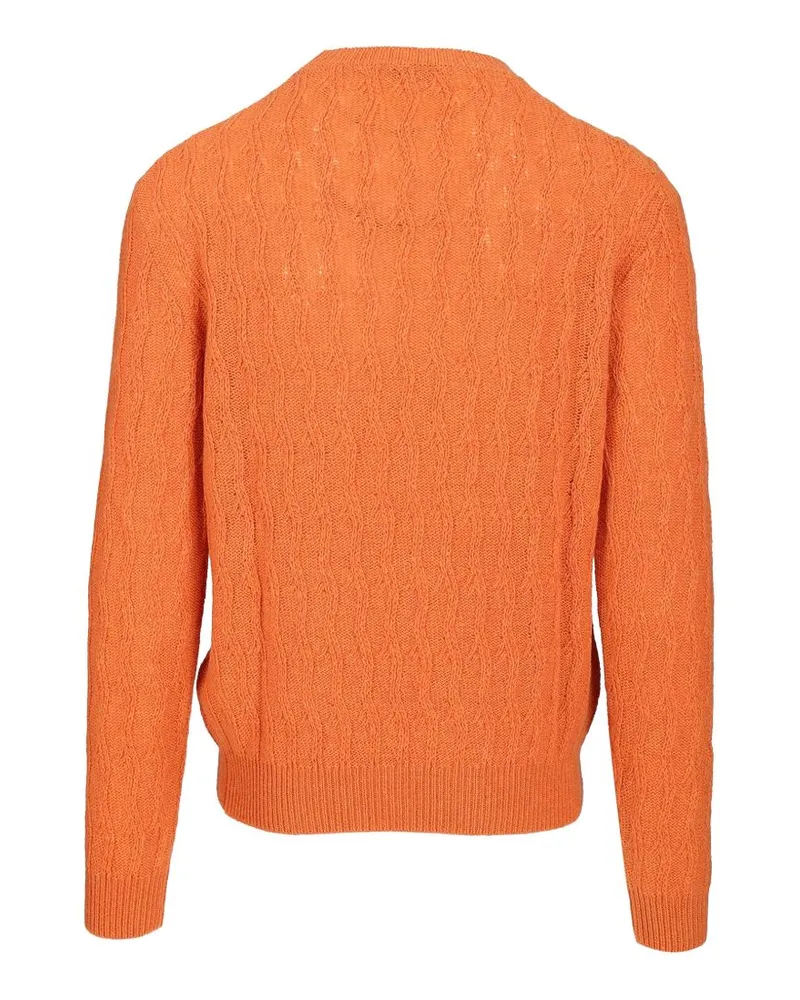 Etro Cable-Knit Cashmere Sweater — Orange Orange