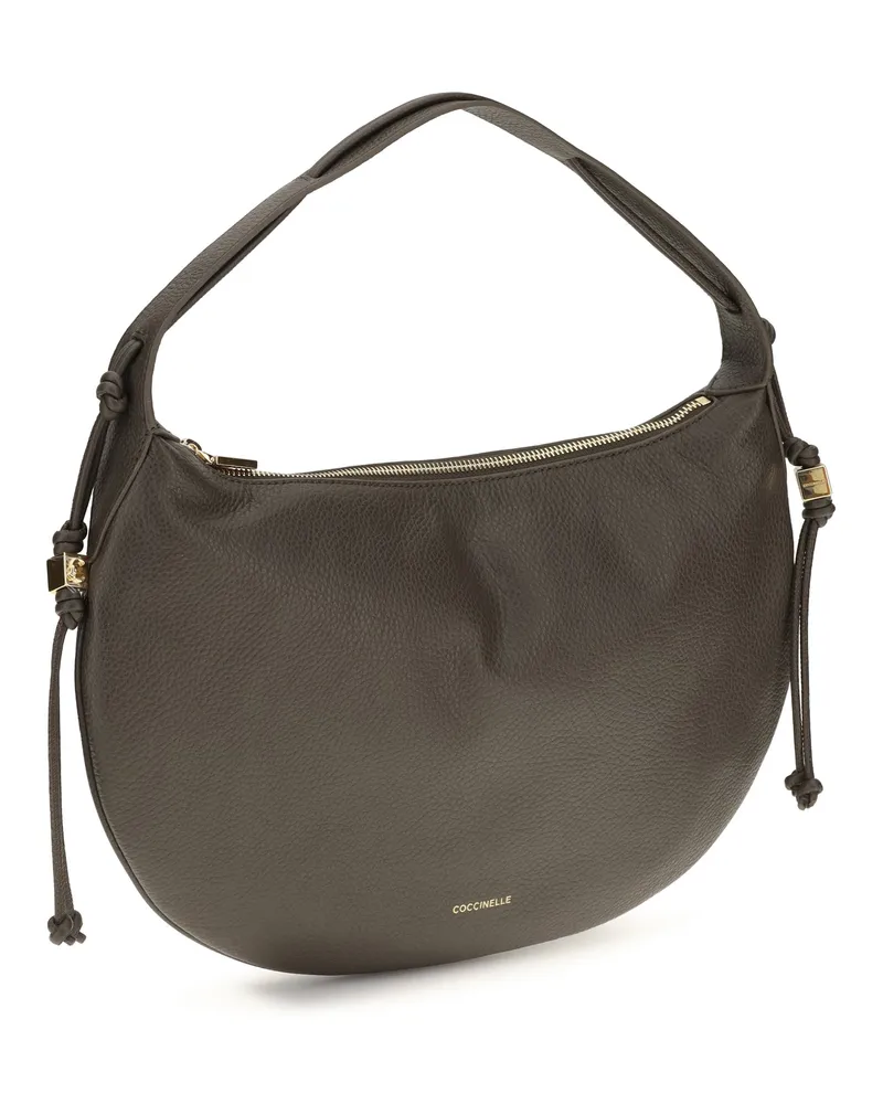 Coccinelle Women's Shoulder Bag Thess Taupe Calf Leather (bos Taurus Taupe