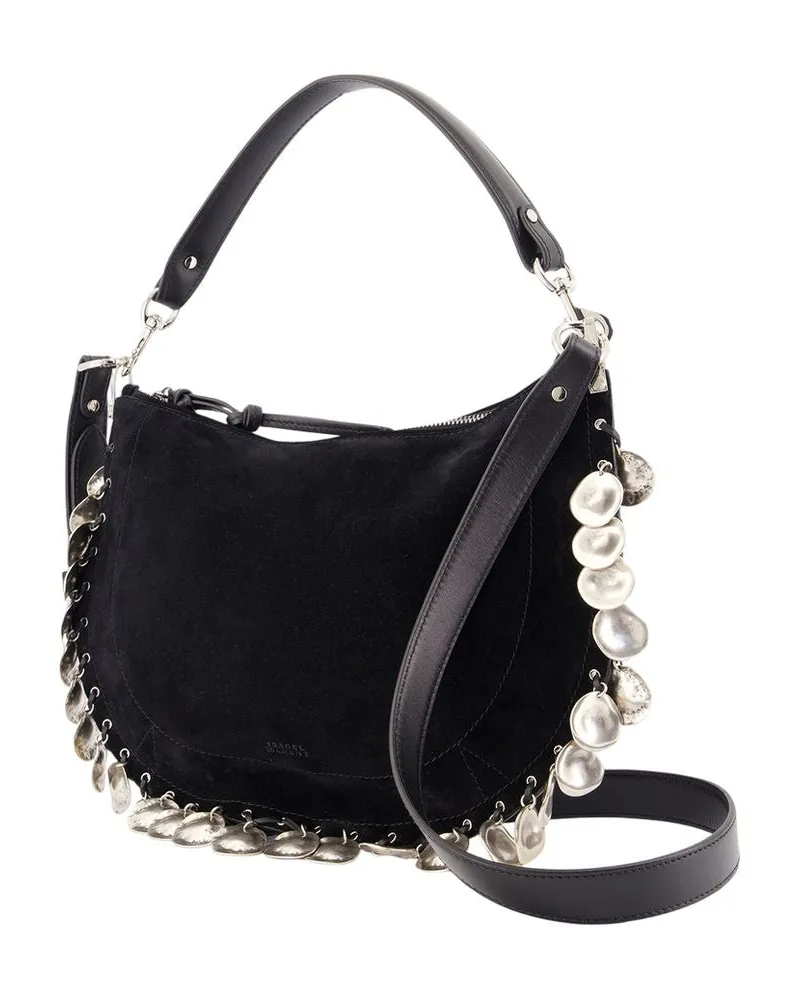 Isabel Marant Women's Oskan Soft Zip Shoulder Bag -  Leather Black Calfskin Crossbodies Black