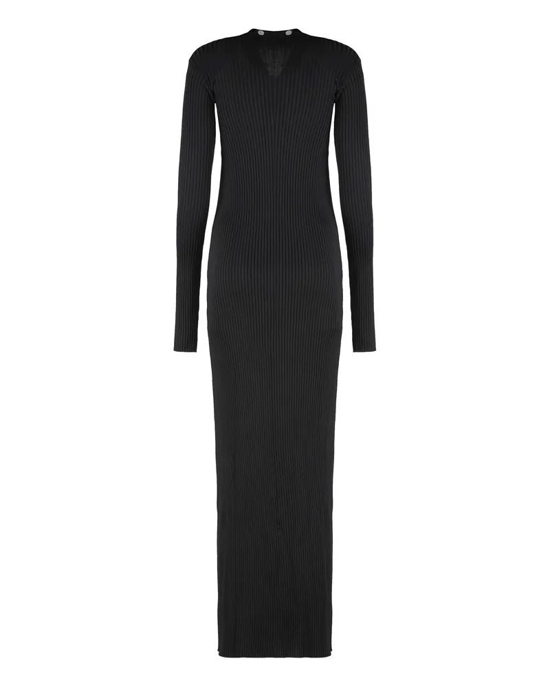 ATTICO Women's Long Knitted Cardigan Black Viscose Cardigans Sweater Black