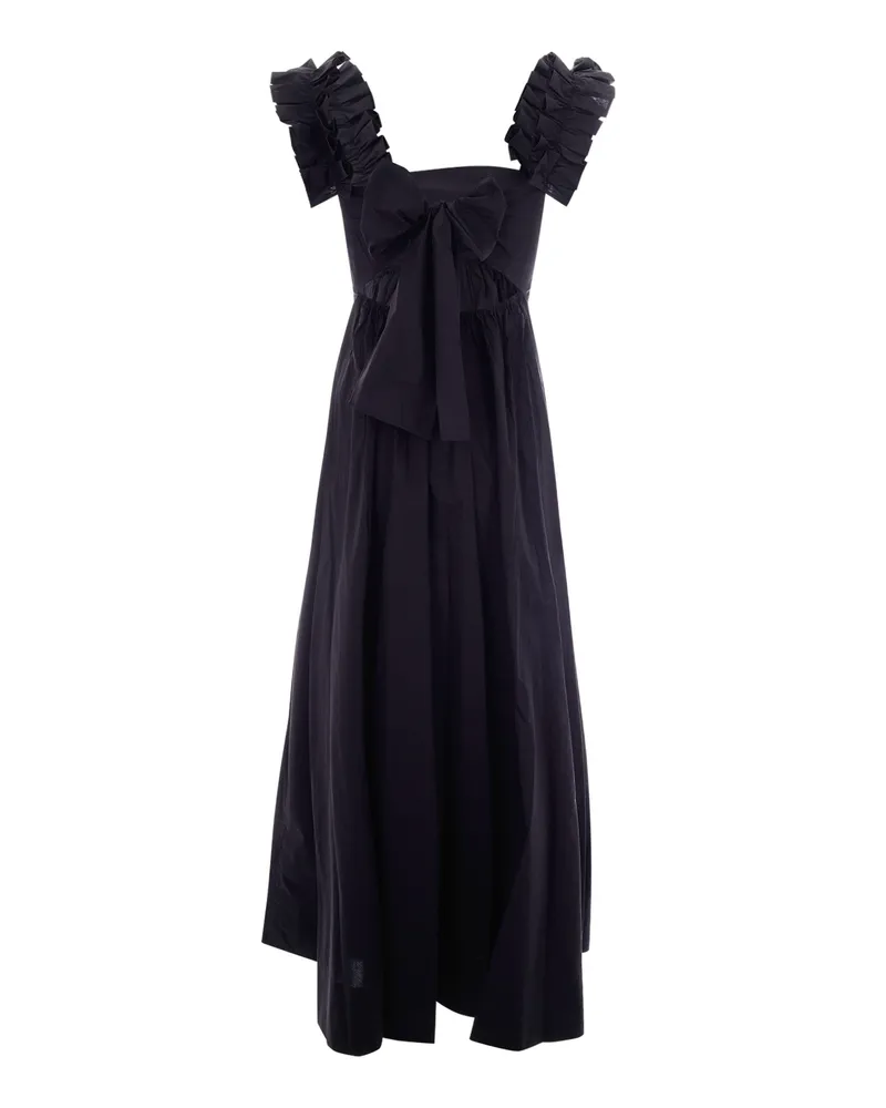 Liu Jo Women's Dress Ruches Black Cotton Evening Suits Black