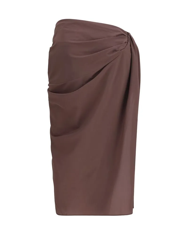 Jacquemus Women's Brown Polyester Midi Skirt Brown