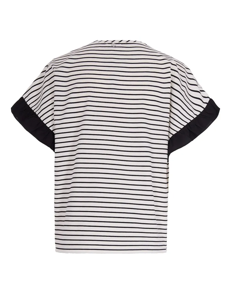 Liu Jo Women T-Shirt Black-White Striped Cotton Elastane T-Shirts & Jerseys Black/white Black