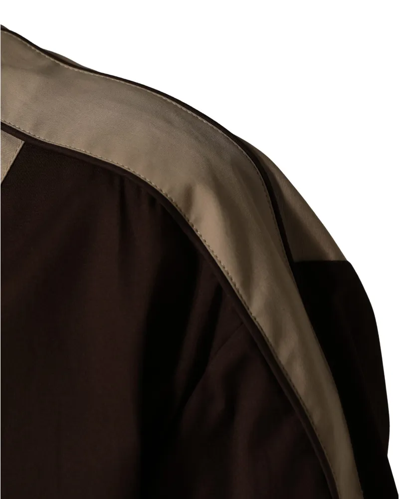 Dolce & Gabbana Men's Brown Beige Cotton Zip Windbreaker Jacket Elastane Clothing Brown