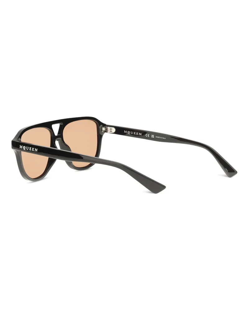Alexander McQueen Women's Sunglasses Signature Essentials Black-Brown Acetate Black/brown Black