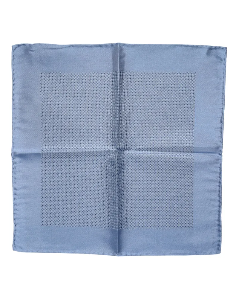 Dolce & Gabbana Light Blue Silk Square Men Foulard Scarf Blue
