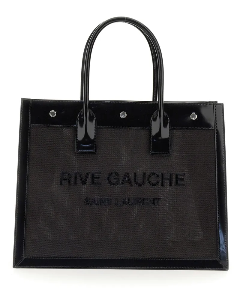 Saint Laurent Rive Gauche Shoulder Bag — Black Black