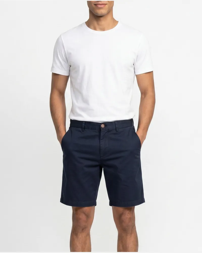Brunello Cucinelli Mens Navy Tailored Cotton Shorts Navy
