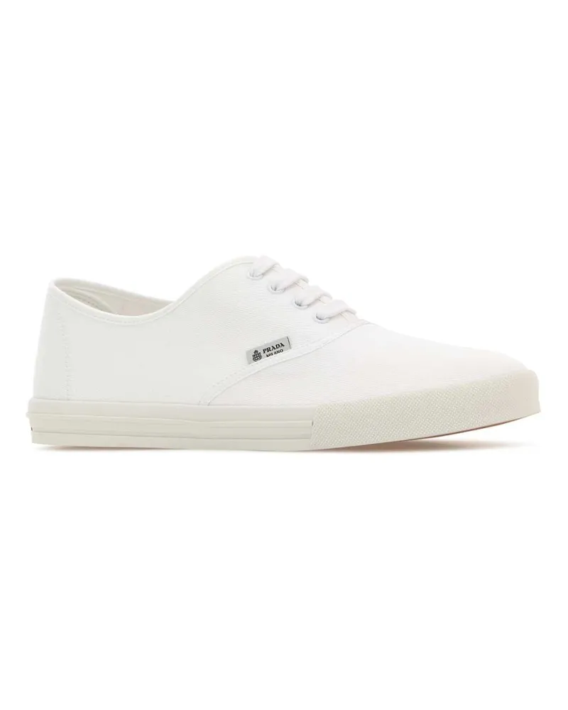 Prada Men's White Canvas Sneakers Bianco White