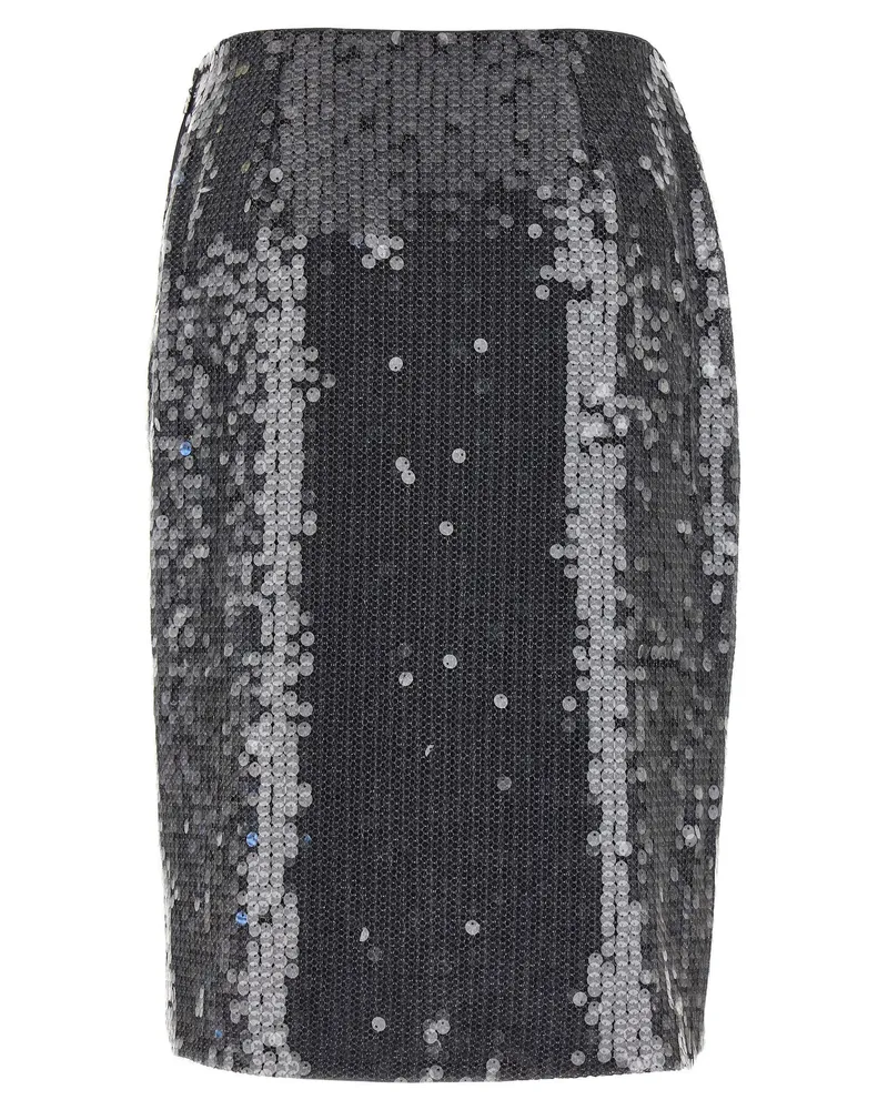 ROTATE Birger Christensen Sequin Midi Skirt — Black Black
