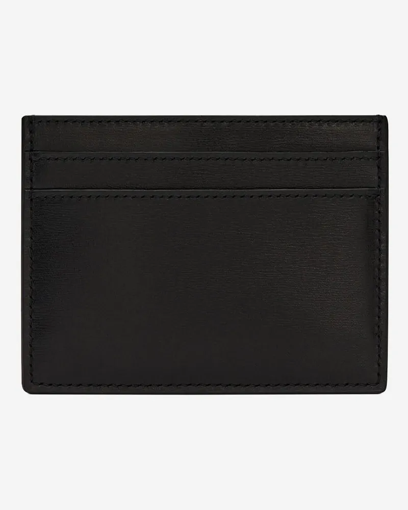 Saint Laurent Men's Card Holder Leather Black Wallets & Cardholders Black