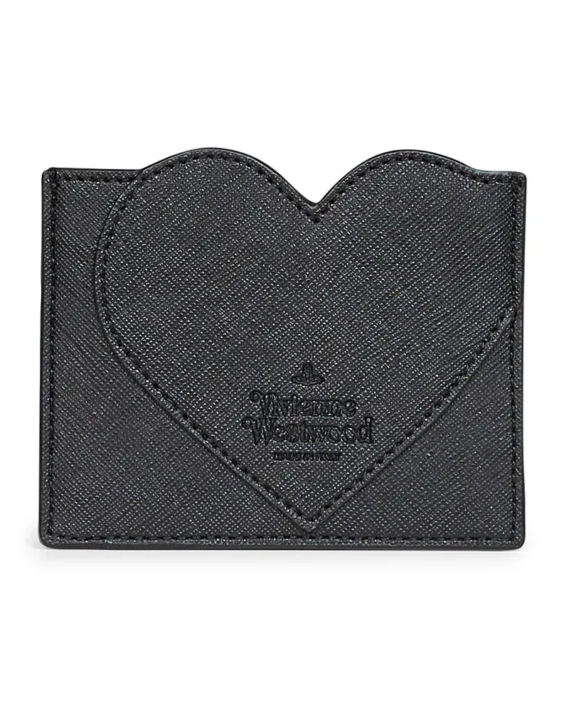Vivienne Westwood Heart-Shaped Orb Card Case — Black Black
