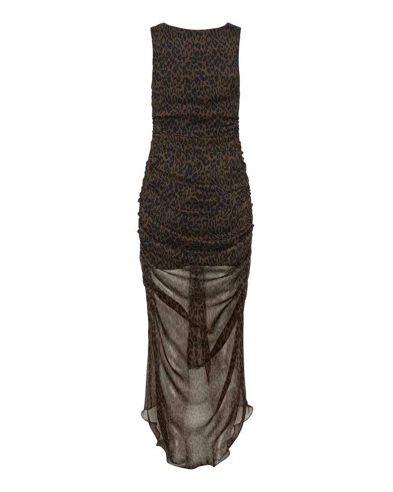 ROTATE Birger Christensen Women's Midi Dress Mole Combination Lining: Polyester Evening Suits Brown