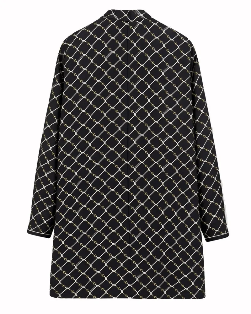 Gucci Silk Twill Printed Dress — Black Black