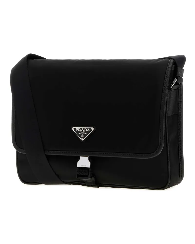 Prada Men's Canvas Shoulder Bag Black Black